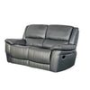 Larus 2pc Manual Reclining Sofa & Loveseat Set | Gray Vegan Leather
