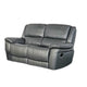Larus 2pc Manual Reclining Sofa & Loveseat Set | Gray Vegan Leather