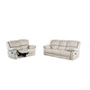 Larus 2pc Manual Reclining Sofa & Loveseat Set | Ivory Vegan Leather