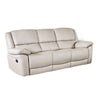 Larus 2pc Manual Reclining Sofa & Loveseat Set | Ivory Vegan Leather