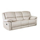 Larus 2pc Manual Reclining Sofa & Loveseat Set | Ivory Vegan Leather