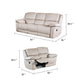 Larus 2pc Manual Reclining Sofa & Loveseat Set | Ivory Vegan Leather