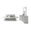 Estin 4pc Queen Bedroom Set w Low Profile Bed | Dresser Mirror | White
