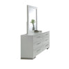 Estin 4pc Queen Bedroom Set w Low Profile Bed | Dresser Mirror | White