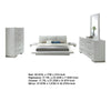 Estin 4pc Queen Bedroom Set w Low Profile Bed | Dresser Mirror | White