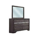Cevy 4pc Queen Bedroom Set w Dresser | Silver Accents | Gray Wood