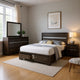 Cevy 4pc Queen Bedroom Set w Dresser | Silver Accents | Gray Wood
