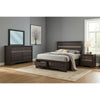 Cevy 4pc Queen Bedroom Set w Dresser | Silver Accents | Gray Wood