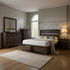 Cevy 5pc Queen Bedroom Set | 2 Nightstands | Silver Accents | Gray Wood