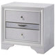 Cevy 4pc Queen Bedroom Set w Dresser | Silver Accents | White Wood