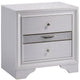 Cevy 4pc Queen Bedroom Set w Dresser | Silver Accents | White Wood