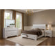 Cevy 4pc Queen Bedroom Set w Dresser | Silver Accents | White Wood