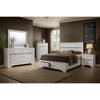 Cevy 5pc Queen Bedroom Set | 2 Nightstands | Silver Accents | White Wood