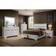 Cevy 5pc Queen Bedroom Set | 2 Nightstands | Silver Accents | White Wood
