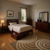 Resy 4pc Twin Bedroom Set w Panel Headboard | Cherry Brown Solid Wood