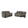 Josy 2pc Manual Reclining Sofa & Loveseat Set | Dark Gray Faux Leather