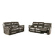 Josy 2pc Manual Reclining Sofa & Loveseat Set | Dark Gray Faux Leather