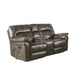 Josy 2pc Manual Reclining Sofa & Loveseat Set | Dark Gray Faux Leather