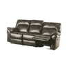 Josy 2pc Manual Reclining Sofa & Loveseat Set | Dark Gray Faux Leather
