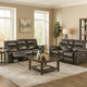 Josy 2pc Manual Reclining Sofa & Loveseat Set | Dark Gray Faux Leather