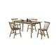 Baylee 7pc Dining Table Set w 6 Farmhouse Chairs | Walnut Brown Wood