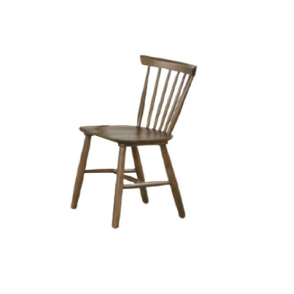 Baylee 7pc Dining Table Set w 6 Farmhouse Chairs | Walnut Brown Wood