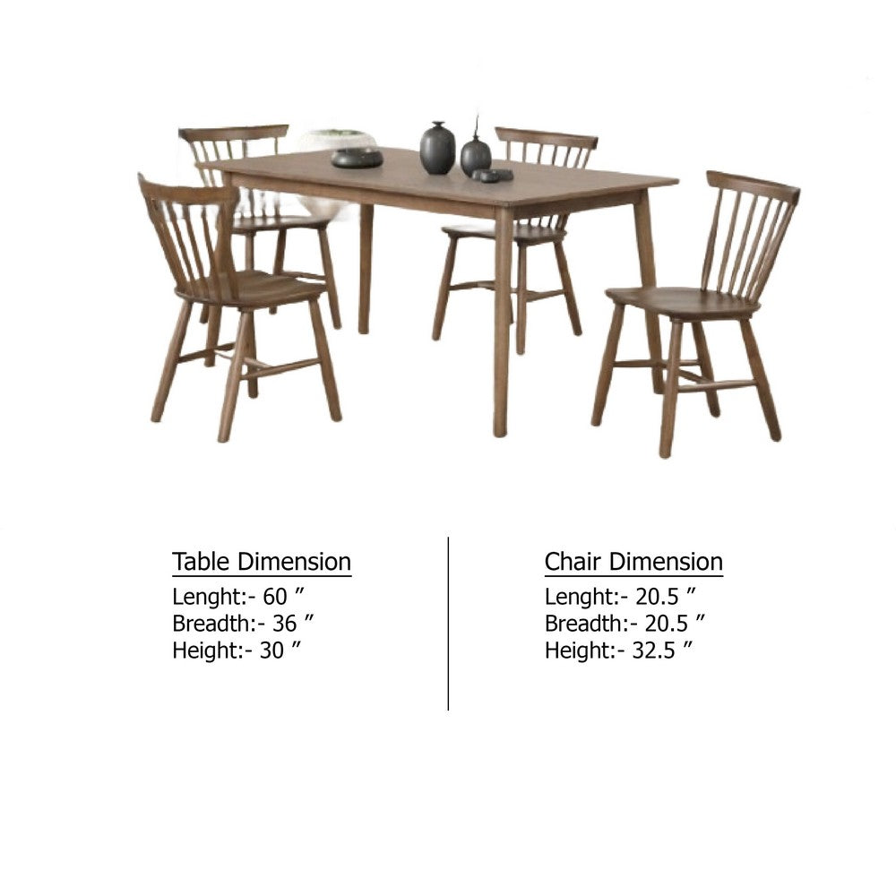 Baylee 7pc Dining Table Set w 6 Farmhouse Chairs | Walnut Brown Wood
