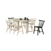 Hiny 7pc Oval Dining Set | Extendable Table | 6 Chairs | White Oak | Black