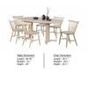 Hiny 7pc Oval Dining Set w Extendable Table | 6 Chairs | White Oak