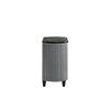 Sevy Nightstand | Black | Gray Reeded Fabric Sides | 2 Drawers | 33"