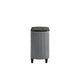 Sevy Nightstand | Black | Gray Reeded Fabric Sides | 2 Drawers | 33"
