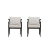 Fena Patio Side Chair Set of 2 | White Sundura | Brown Aluminum Frame