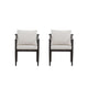 Fena Patio Side Chair Set of 2 | White Sundura | Brown Aluminum Frame