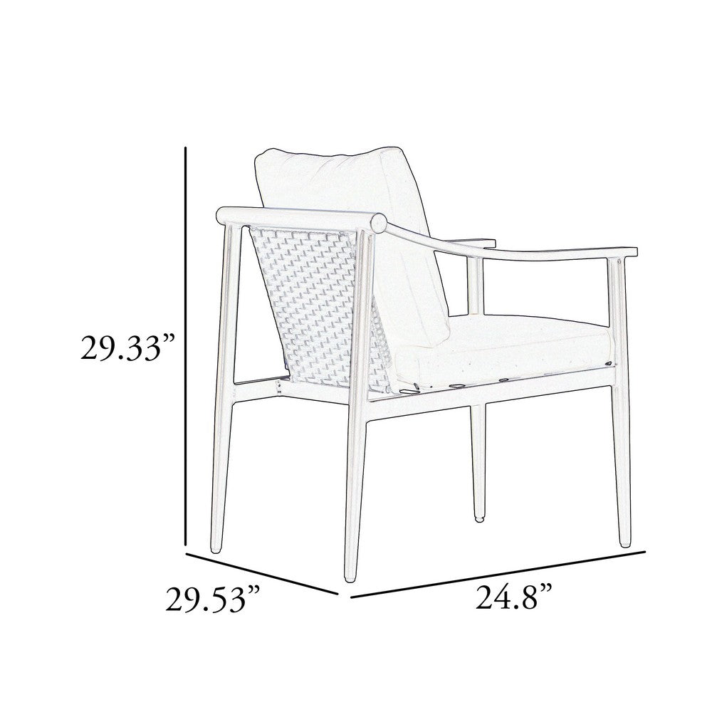 Fena Patio Side Chair Set of 2 | White Sundura | Brown Aluminum Frame