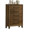 Lary Tall Dresser Chest | Youth Bedroom | Walnut Brown | 5 Drawers