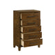 Lary Tall Dresser Chest | Youth Bedroom | Walnut Brown | 5 Drawers