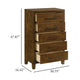 Lary Tall Dresser Chest | Youth Bedroom | Walnut Brown | 5 Drawers