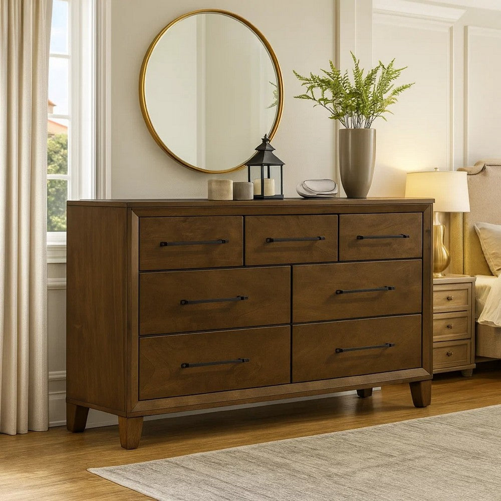 Lary Wide Dresser | Youth Bedroom | Walnut Brown | 7 Drawers