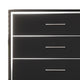 Zoe Tall Dresser Chest | Modern Ebony Black & Silver | 5 Drawers