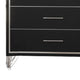 Zoe Tall Dresser Chest | Modern Ebony Black & Silver | 5 Drawers