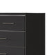 Zoe Wide Dresser | Modern Ebony Black & Silver | 7 Drawers | Chrome