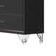Zoe Wide Dresser | Modern Ebony Black & Silver | 7 Drawers | Chrome