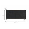 Zoe Wide Dresser | Modern Ebony Black & Silver | 7 Drawers | Chrome