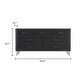 Zoe Wide Dresser | Modern Ebony Black & Silver | 7 Drawers | Chrome