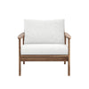 Anya Patio Club Chair Set of 2 | Natural Beige Sundura Fabric| Brown Acacia Wood