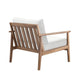 Anya Patio Club Chair Set of 2 | Natural Beige Sundura Fabric| Brown Acacia Wood