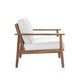 Anya Patio Club Chair Set of 2 | Natural Beige Sundura Fabric| Brown Acacia Wood