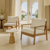 Anya Patio Club Chair Set of 2 | Natural Beige Sundura Fabric| Brown Acacia Wood