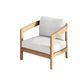 Heya Patio Club Chair | White Sundura Fabric | Brown Acacia Wood