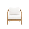 Heya Patio Club Chair | White Sundura Fabric | Brown Acacia Wood